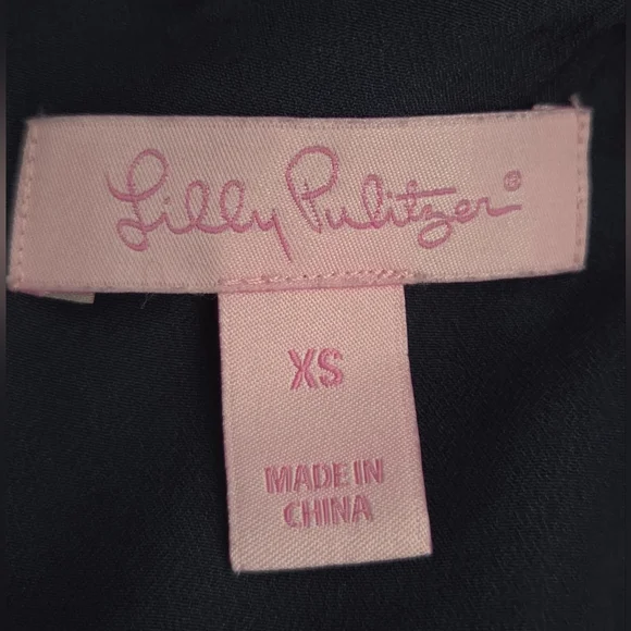 Lilly Pulitzer Navy Blue Embellished Neckline A-Line Trapeze Dress XS. Like new. - Picture 11 of 12